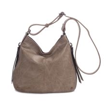 Besace en cuir synthétique avec des zips latéraux décoratifs