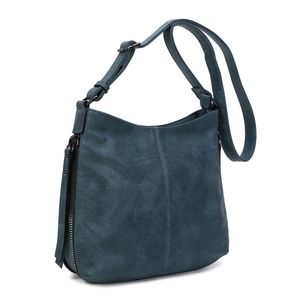 Besace en cuir synthétique avec des zips latéraux décoratifs