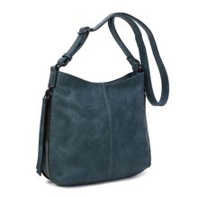 Besace en cuir synthétique avec des zips latéraux décoratifs