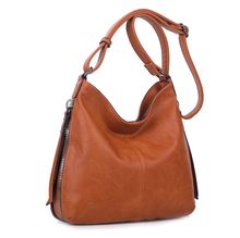 Besace en cuir synthétique avec des zips latéraux décoratifs