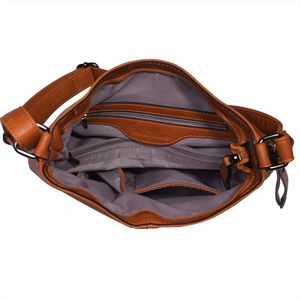 Besace en cuir synthétique avec des zips latéraux décoratifs