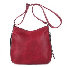 Besace en cuir synthétique avec des zips latéraux décoratifs