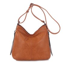 Besace en cuir synthétique avec des zips latéraux décoratifs