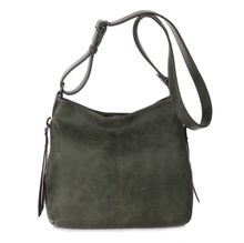 Besace en cuir synthétique avec des zips latéraux décoratifs