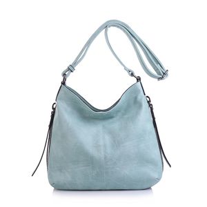 Besace en cuir synthétique avec des zips latéraux décoratifs