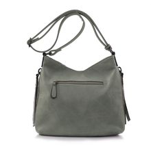 Besace en cuir synthétique avec des zips latéraux décoratifs