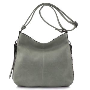 Besace en cuir synthétique avec des zips latéraux décoratifs