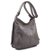 Besace en cuir synthétique avec des zips latéraux décoratifs