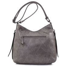 Besace en cuir synthétique avec des zips latéraux décoratifs