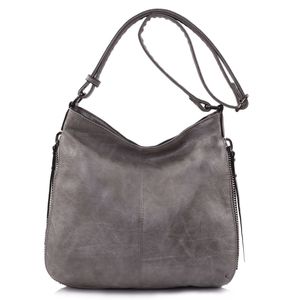 Besace en cuir synthétique avec des zips latéraux décoratifs