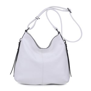 Besace en cuir synthétique avec des zips latéraux décoratifs