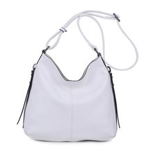 Besace en cuir synthétique avec des zips latéraux décoratifs