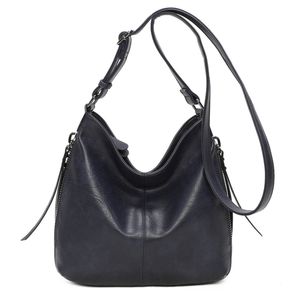 Besace en cuir synthétique avec des zips latéraux décoratifs