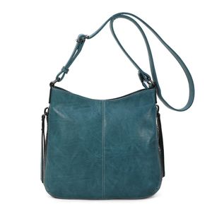 Besace en cuir synthétique avec des zips latéraux décoratifs