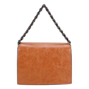 Sac pochette à rabat structuré avec chaînette et fermoir métallique