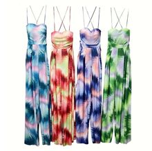 Combinaison-pantalon large à motif tie & dye à bretelles fines