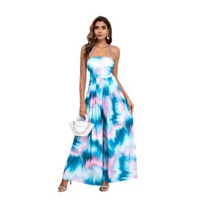 Combinaison-pantalon large à motif tie & dye à bretelles fines