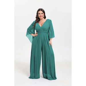 Combinaison de cérémonie style palazzo en grande taille à col en V