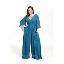 Combinaison de cérémonie style palazzo en grande taille à col en V