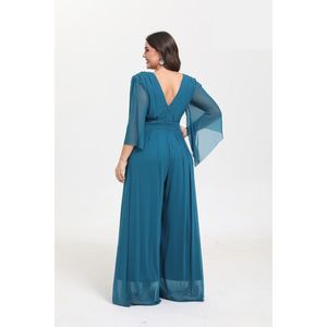 Combinaison de cérémonie style palazzo en grande taille à col en V