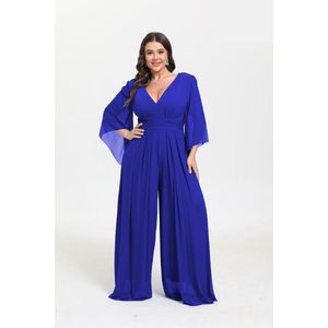 Combinaison de cérémonie style palazzo en grande taille à col en V