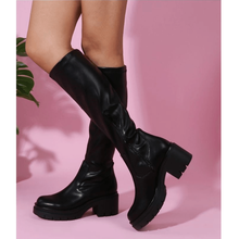 Botte en similicuir souple à semelle épaisse taille 36-41