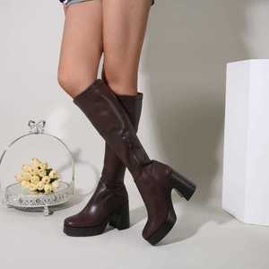 Botte à talons et revers avec fermeture éclair taille 36-41