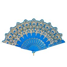 Éventail avec impressions de motifs arabesques dorés