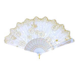 Éventail avec impressions de motifs arabesques dorés