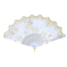 Éventail avec impressions de motifs arabesques dorés