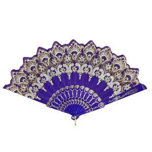 Éventail avec impressions de motifs arabesques dorés