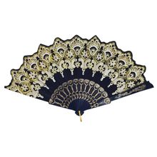 Éventail avec impressions de motifs arabesques dorés