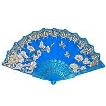 Éventail orné d'un motif élégant de papillons et de volutes dorées