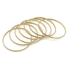 Bracelet Jonc à design torsadé en acier lot de 7 pièces