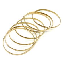 Bracelet Jonc à une épaisseur fine à moyenne en acier, lot de 7 pièces