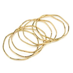 Bracelet Jonc en acier lot de 7 pièces en forme ondulée et asymétrique