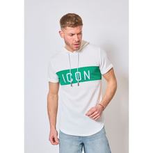 T-shirt à capuche avec écriture "ICON"