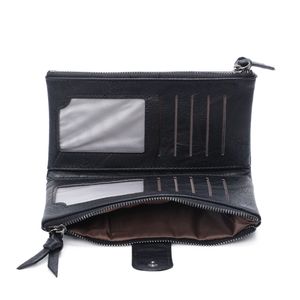 Portefeuille en simili cuir à rabat et compartiment double zippé