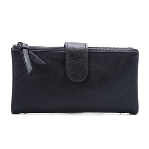 Portefeuille en simili cuir à rabat et compartiment double zippé