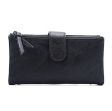 Portefeuille en simili cuir à rabat et compartiment double zippé