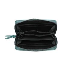 Portefeuille zippé en matière PU à l’aspect cuir d'une teinte unie