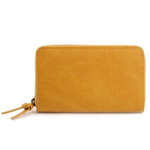 Portefeuille zippé en matière PU à l’aspect cuir d'une teinte unie