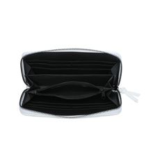 Portefeuille à fermeture éclair rectangulaire en simili cuir uni