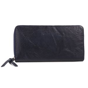 Portefeuille à fermeture éclair rectangulaire en simili cuir uni