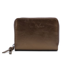 Portefeuille intégralement zippé sur les trois côtés en simili cuir