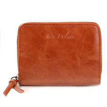 Portefeuille intégralement zippé sur les trois côtés en simili cuir