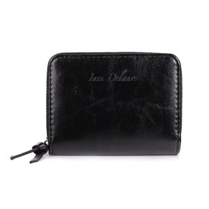 Portefeuille intégralement zippé sur les trois côtés en simili cuir