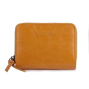 Portefeuille intégralement zippé sur les trois côtés en simili cuir