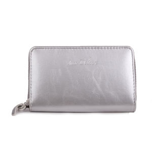 Portefeuille uni de format moyen avec une fermeture complète