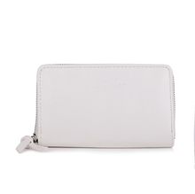 Portefeuille uni de format moyen avec une fermeture complète